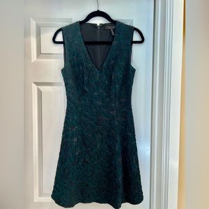 BCBG mini dark green printed dress